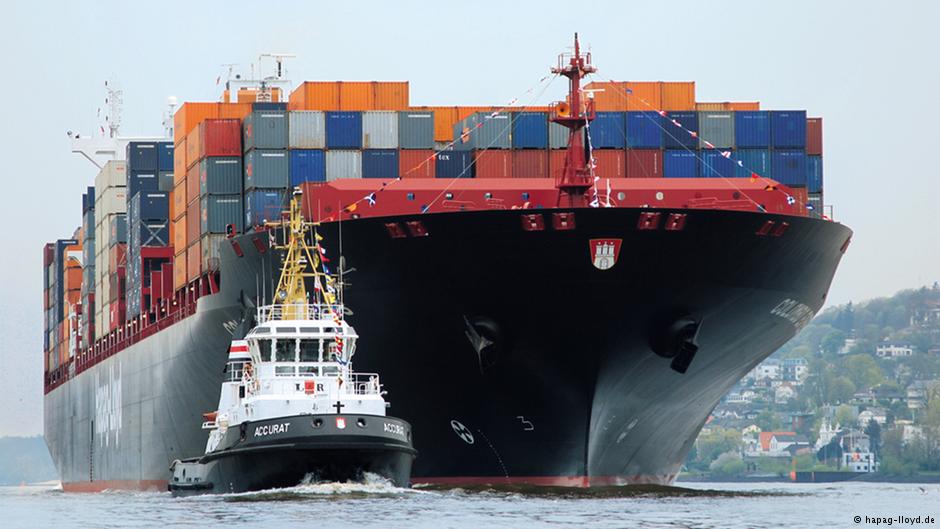 Hapag Lloyd container ship, from Deutsche Welle